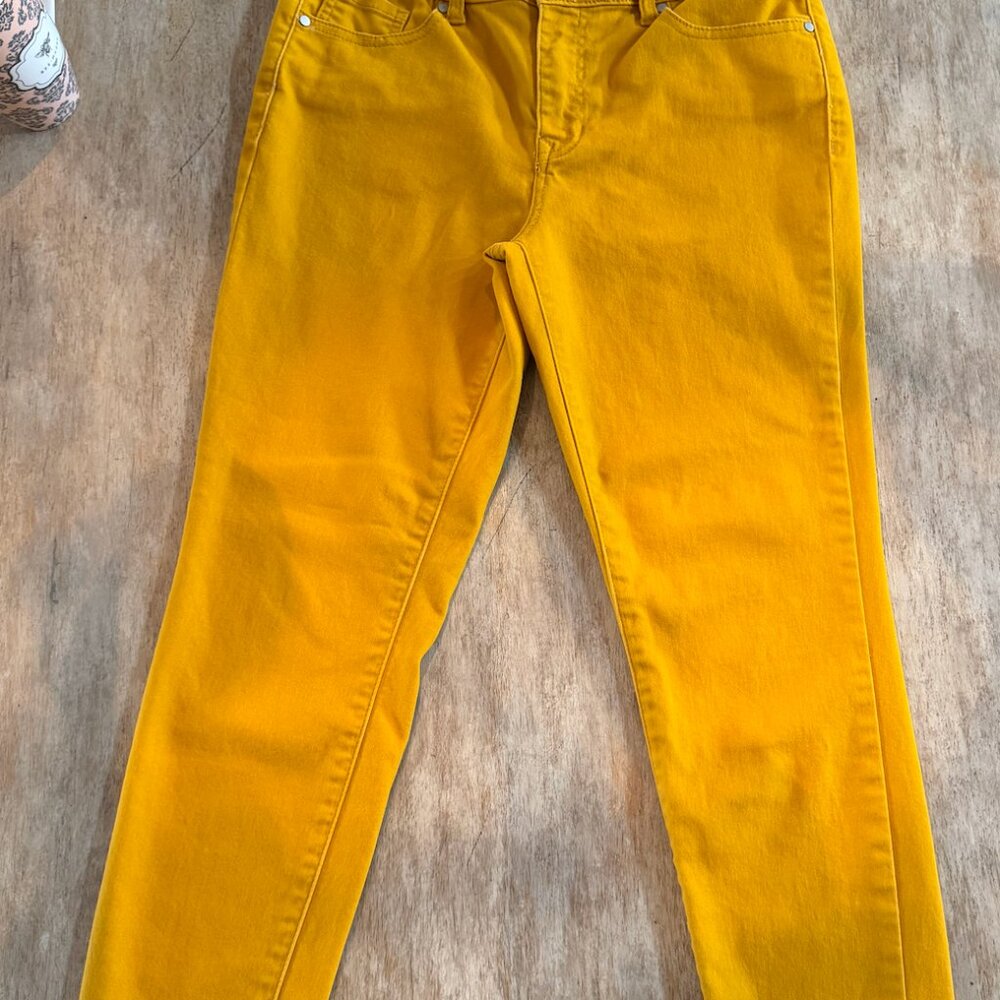 Artisan NY Pants Womens 6 Yellow Slim Stretch Cotton Blend Jeans Casual